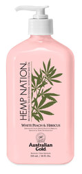 Sunbed Accessories & After-Tan Extenders: Hemp Nation White Peach & Hibiscus Tan Extender 535ml Pump Bottle